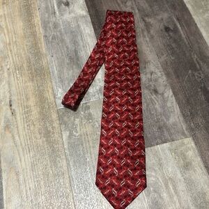 Ermenegildo Zegna red paisley tie 💯 silk CEO